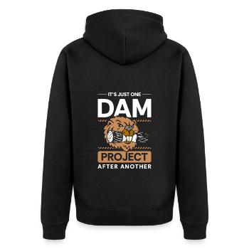 Animal Bober Animal Welfare Rodent - Unisex Premium Organic Zip Hoodie - black - Back - Nico (187cm)