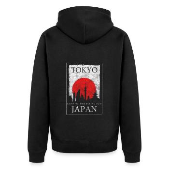 Tokyo Dream Trip Samurai Japanese - Unisex Premium Organic Zip Hoodie - black - Back - Nico (187cm)