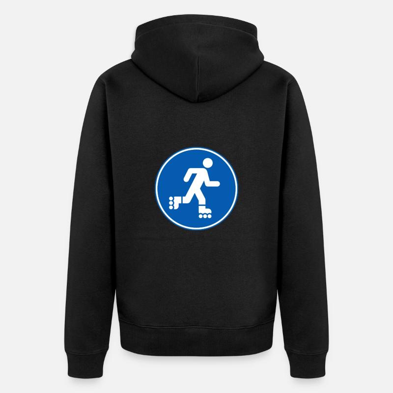 Rollerfahrer, Roller, Roller Sport - Unisex Premium Bio Zip Hoodie - Schwarz