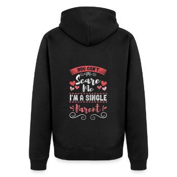 Eltern Kinder Verantwortung - Unisex Premium Bio Zip Hoodie - Schwarz - Hinten - Nico (187cm)