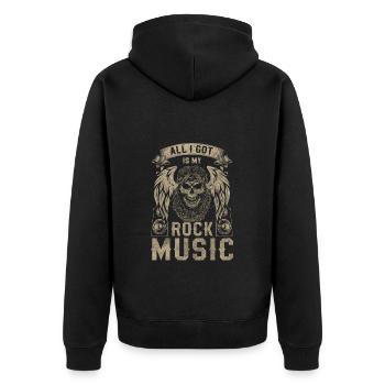 Rock Musik Fan Bandleader Festival - Unisex Premium Bio Zip Hoodie - Schwarz - Hinten - Nico (187cm)