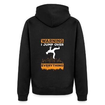 Parkour Urban Streetstyle Traceur - Veste à capuche bio Premium Unisexe - noir - Dos - Nico (187cm)