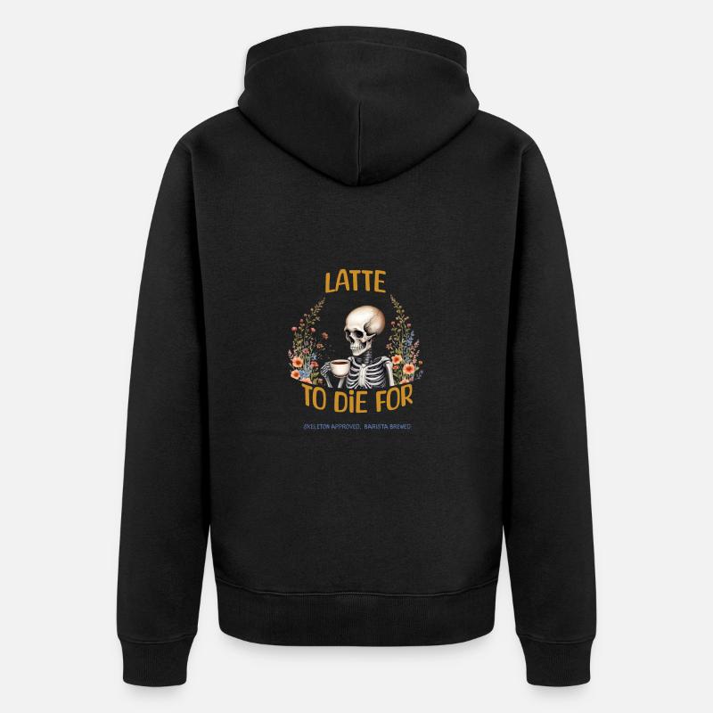 Latte à tomber par terre - Veste à capuche bio Premium Unisexe - noir