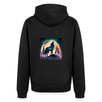 Le loup de la pleine lune - Veste à capuche bio Premium Unisexe - noir - Dos - Nico (187cm)