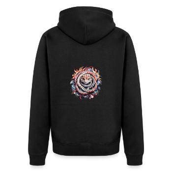 Snake Mandala – La spirale de la nature - Veste à capuche bio Premium Unisexe - noir - Dos - Nico (187cm)