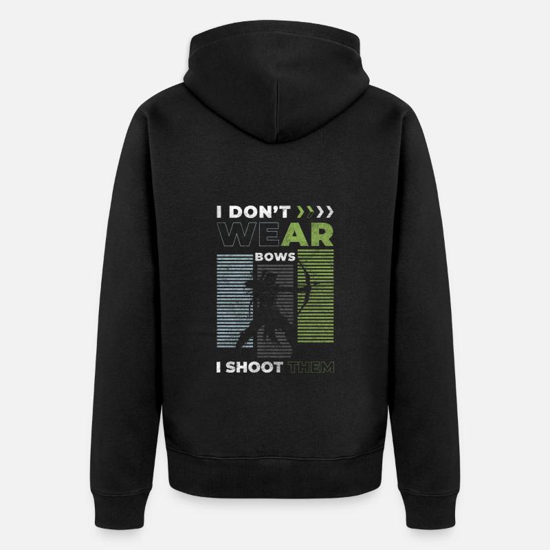 Bogenschütze Freizeit Genauigkeit Bogen - Unisex Premium Bio Zip Hoodie - Schwarz