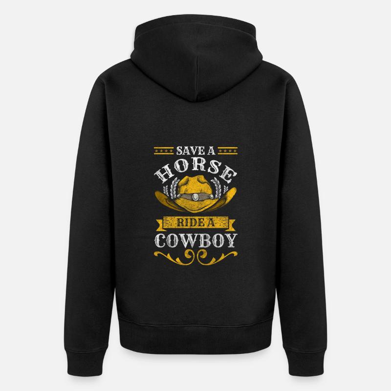 Cowboy Cheval Bandits Cool - Veste à capuche bio Premium Unisexe - noir