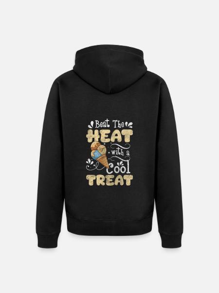 Softeis Waffel Kalt Geschmack - Unisex Premium Bio Zip Hoodie - Schwarz