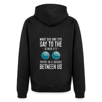 Glasses Opticians Sunglasses Face Jewelry - Unisex Premium Organic Zip Hoodie - black - Back - Nico (187cm)