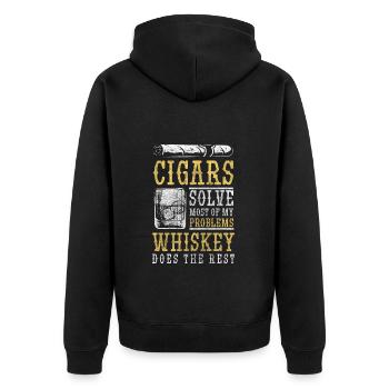 Glaçons Whiskey Lifestyle - Veste à capuche bio Premium Unisexe - noir - Dos - Nico (187cm)
