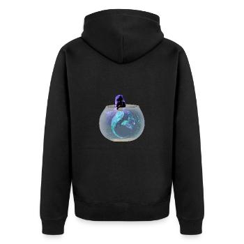 Cosmic Pet Mermaid - Unisex Premium Organic Zip Hoodie - black - Back - Nico (187cm)