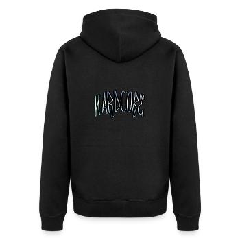 hardcore V2 - Unisex Premium Organic Zip Hoodie - black - Back - Nico (187cm)