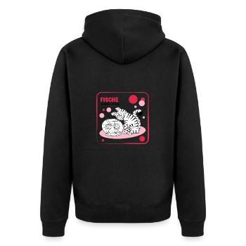 Sternzeichen Fische - Unisex Premium Bio Zip Hoodie - Schwarz - Hinten - Nico (187cm)