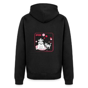 Signe du zodiaque Taureau - Veste à capuche bio Premium Unisexe - noir - Dos - Nico (187cm)