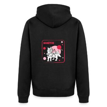 Sternzeichen Schütze - Unisex Premium Bio Zip Hoodie - Schwarz - Hinten - Nico (187cm)