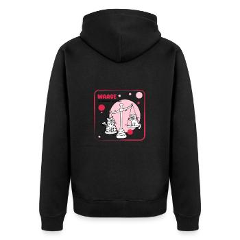 Sternzeichen Waage - Unisex Premium Bio Zip Hoodie - Schwarz - Hinten - Nico (187cm)