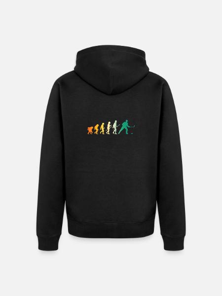 Eishockeyspieler Evolution Eishockey - Unisex Premium Bio Zip Hoodie - Schwarz