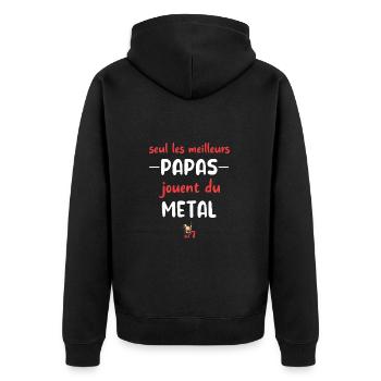 Seul les meilleurs papas jouent du metal t-shirt - Veste à capuche bio Premium Unisexe - noir - Dos - Nico (187cm)