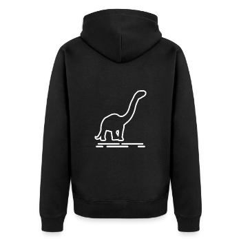 Brontosaurus Dino Gift - Unisex Premium Organic Zip Hoodie - black - Back - Nico (187cm)
