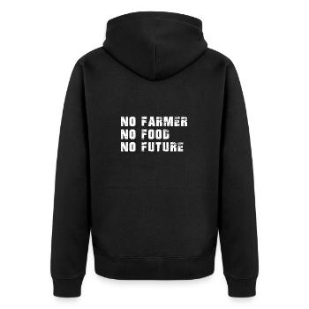 Farmer Rétro Vie Rurale Paysan Cadeau Dire - Veste à capuche bio Premium Unisexe - noir - Dos - Nico (187cm)