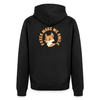 Les renards me font sourire mignon animal de la - Veste à capuche bio Premium Unisexe - noir - Dos - Nico (187cm)