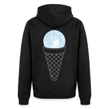 Ice Cream from the Moon - Unisex Premium Organic Zip Hoodie - black - Back - Nico (187cm)