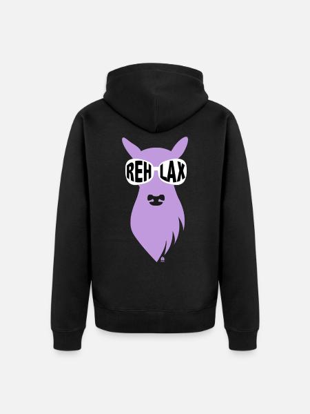 Reh-Mama mit Sonnenbrille - lila - Unisex Premium Bio Zip Hoodie - Schwarz