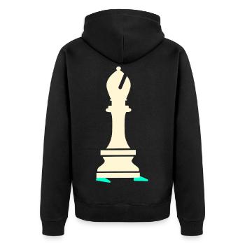 Courses de course sportives d’échecs - Veste à capuche bio Premium Unisexe - noir - Dos - Nico (187cm)