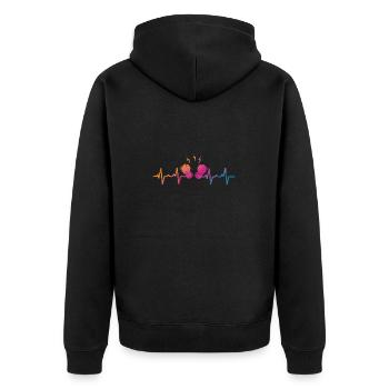 Battement de cœur de la boxe - Veste à capuche bio Premium Unisexe - noir - Dos - Nico (187cm)