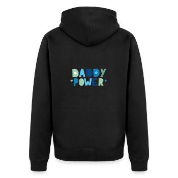 Daddy Power - Unisex Premium Bio Zip Hoodie - Schwarz - Hinten - Nico (187cm)