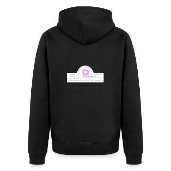 auf den Punkt kommen - Unisex Premium Bio Zip Hoodie - Schwarz - Hinten - Nico (187cm)