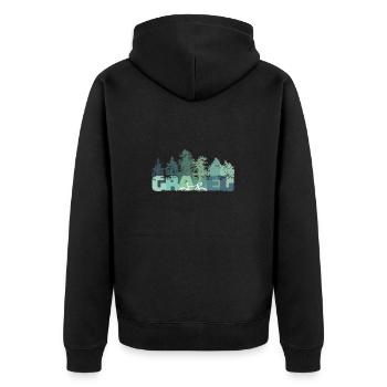 Graphic Cycling, Gravel Bike, Forest, Gift - Unisex Premium Organic Zip Hoodie - black - Back - Nico (187cm)