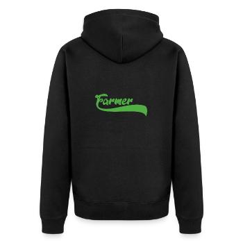 Fier agriculteur agriculteur cadeau dire agriculteur - Veste à capuche bio Premium Unisexe - noir - Dos - Nico (187cm)