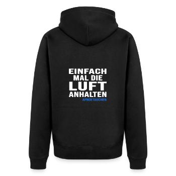 apnoetaucher apnoe tauchen oxygen - Unisex Premium Bio Zip Hoodie - Schwarz - Hinten - Nico (187cm)