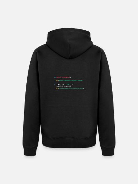 Code du programme Papa développeur - Veste à capuche bio Premium Unisexe - noir