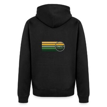 Golfspieler Golf Geschenk Golfschläger Retro - Unisex Premium Bio Zip Hoodie - Schwarz - Hinten - Nico (187cm)