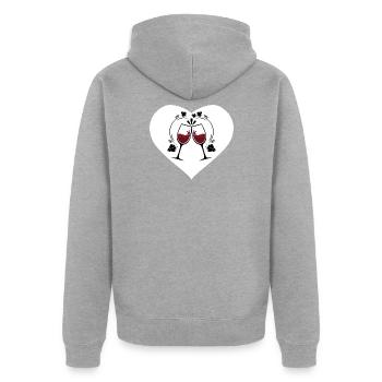 Vignerons Vignerons - Veste à capuche bio Premium Unisexe - gris chiné - Dos - Nico (187cm)