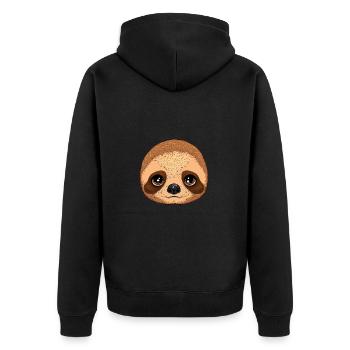Visage de bébé paresseux - Veste à capuche bio Premium Unisexe - noir - Dos - Nico (187cm)