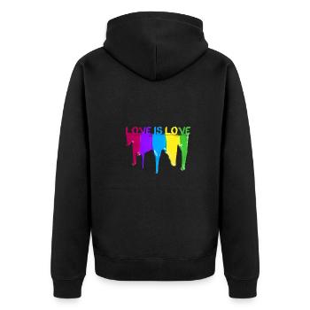 l’amour est l’amourl’amour est l’amour, la couleur, LGBT, l’arc-en-ciel, b - Veste à capuche bio Premium Unisexe - noir - Dos - Nico (187cm)