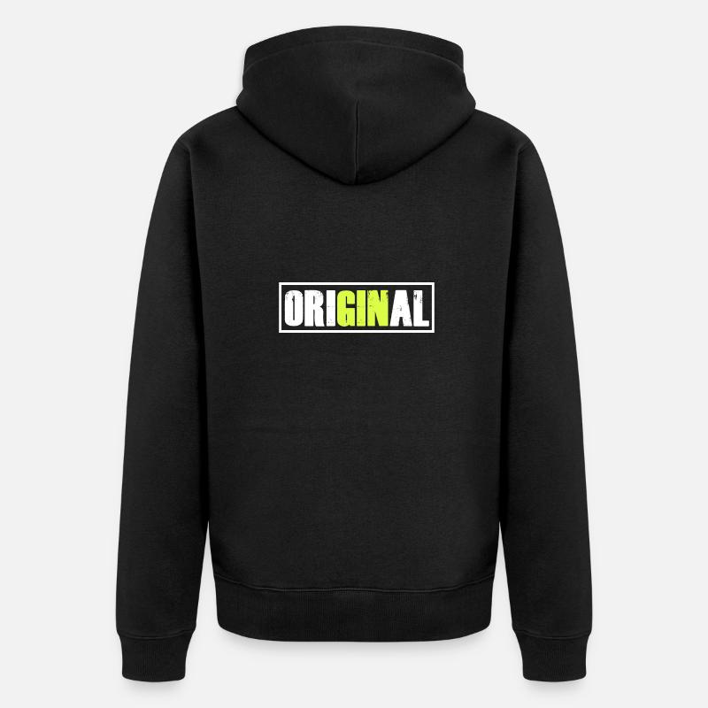OriGINal GIN Liebhaber Gin - Unisex Premium Bio Zip Hoodie - Schwarz