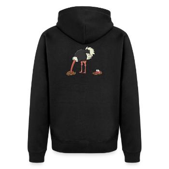 autruche - Veste à capuche bio Premium Unisexe - noir - Dos - Nico (187cm)