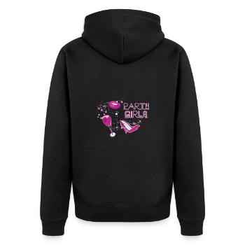 Party Girls,Font, Neon, Party,Stars,Party - Unisex Premium Organic Zip Hoodie - black - Back - Nico (187cm)
