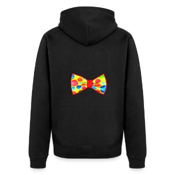 Fly,Clown,Colorful Fly,Bow,Costume - Unisex Premium Organic Zip Hoodie - black - Back - Nico (187cm)