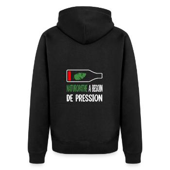 Naturopathe a besoin de pression t-shirt homme - Veste à capuche bio Premium Unisexe - noir - Dos - Nico (187cm)