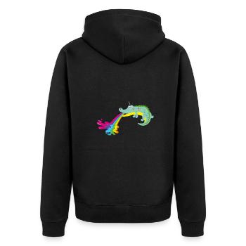 crocodile avec corne, crocodile, crocodile, licorne, - Veste à capuche bio Premium Unisexe - noir - Dos - Nico (187cm)