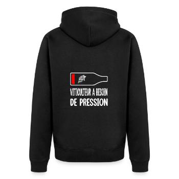 Viticulteur a besoin de pression t-shirt - Veste à capuche bio Premium Unisexe - noir - Dos - Nico (187cm)