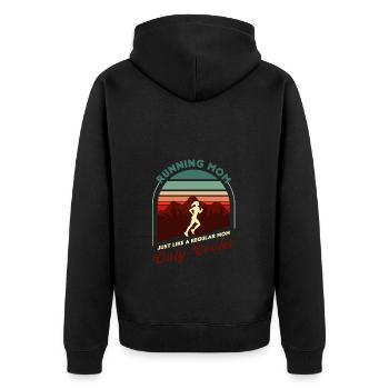Courir maman comme une glacière de maman ordinaire seulement - Veste à capuche bio Premium Unisexe - noir - Dos - Nico (187cm)