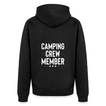 Camping Crew - Unisex Premium Bio Zip Hoodie - Schwarz - Hinten - Nico (187cm)