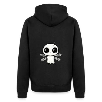 Libelle Halloween Lustig Geist - Unisex Premium Bio Zip Hoodie - Schwarz - Hinten - Nico (187cm)