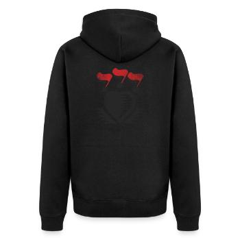 ANTIFA HERZ FLAGGE - Unisex Premium Bio Zip Hoodie - Schwarz - Hinten - Nico (187cm)